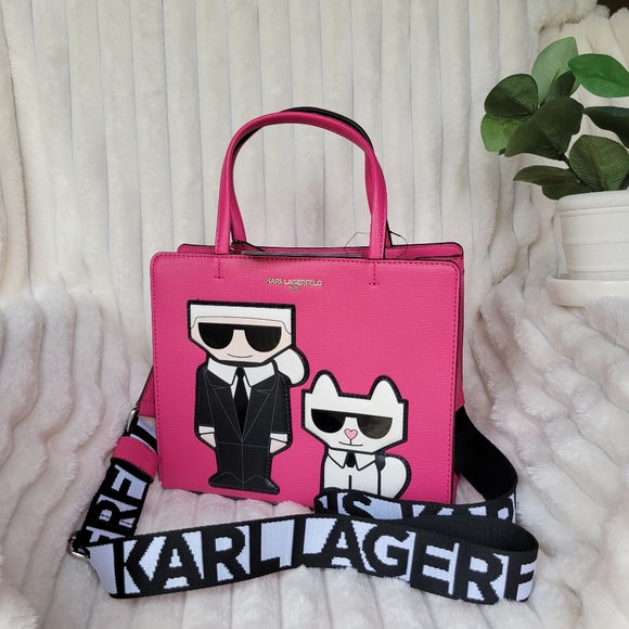 Karl Lagerfeld Handbags - KARL LAGERFELD Fuchsia Paris Maybelle Satchel Handbag